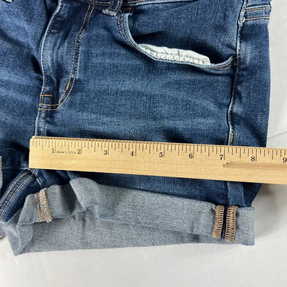 American Eagle Shorts Women's 28* Hi Rise Shortie Blue Cuffed Denim Jorts Tag 4